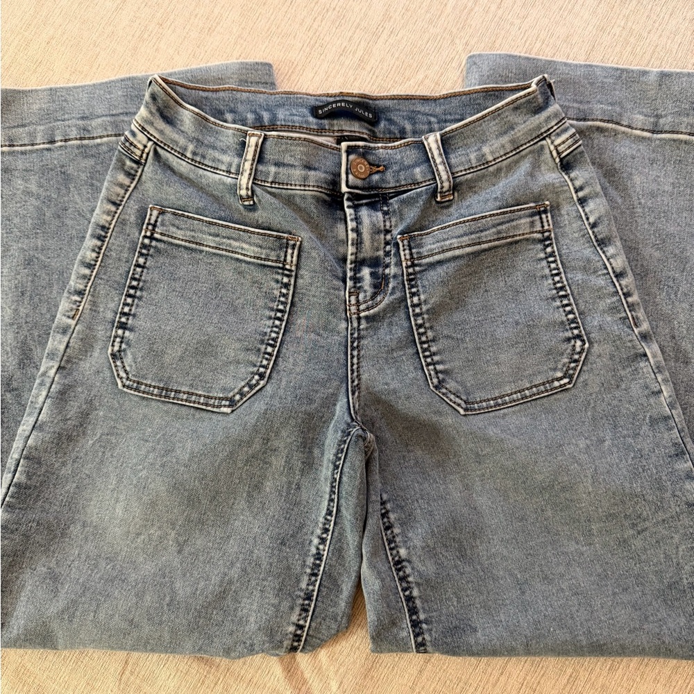 Sincerely Jules Light Blue Flare Jeans